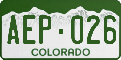 CO license plate AEP026
