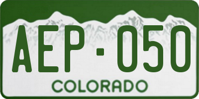 CO license plate AEP050