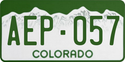 CO license plate AEP057