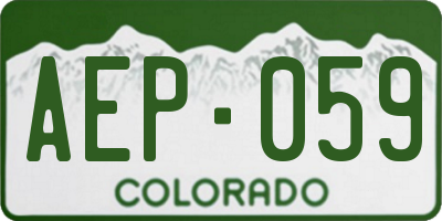 CO license plate AEP059