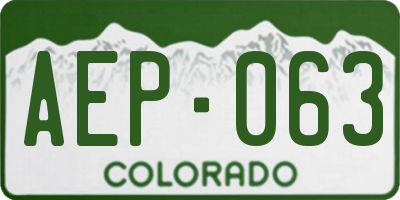 CO license plate AEP063