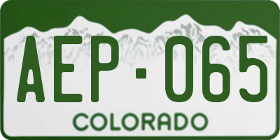 CO license plate AEP065