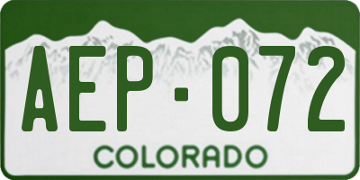 CO license plate AEP072