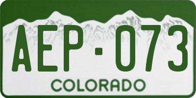 CO license plate AEP073
