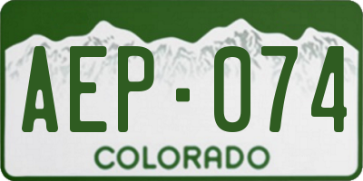 CO license plate AEP074