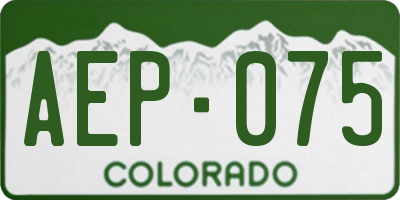 CO license plate AEP075