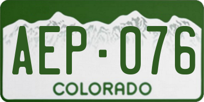 CO license plate AEP076