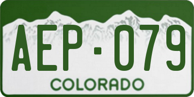 CO license plate AEP079