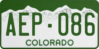 CO license plate AEP086