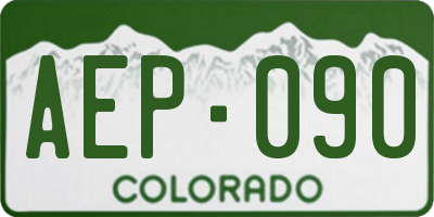 CO license plate AEP090