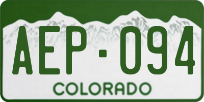 CO license plate AEP094