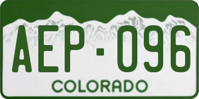 CO license plate AEP096