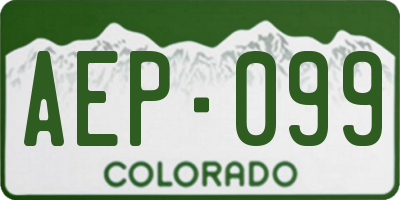 CO license plate AEP099