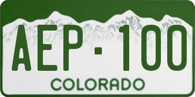 CO license plate AEP100