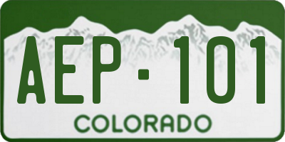CO license plate AEP101