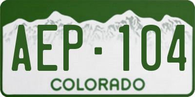 CO license plate AEP104