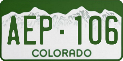 CO license plate AEP106