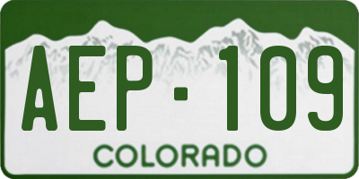 CO license plate AEP109