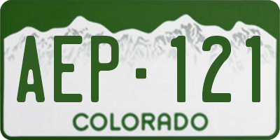 CO license plate AEP121