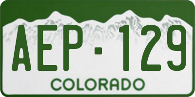 CO license plate AEP129