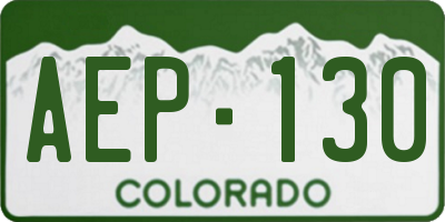 CO license plate AEP130
