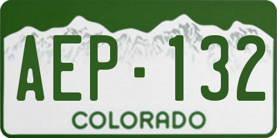 CO license plate AEP132