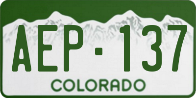 CO license plate AEP137