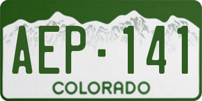 CO license plate AEP141