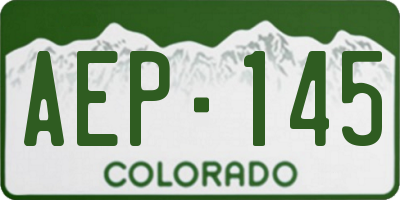 CO license plate AEP145