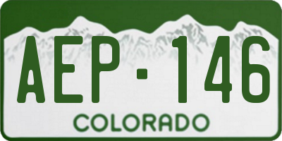 CO license plate AEP146