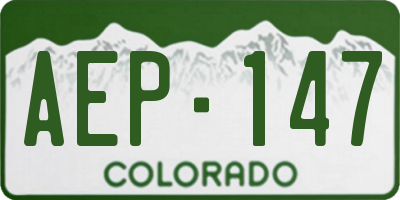 CO license plate AEP147