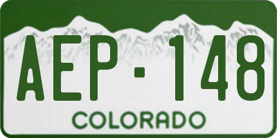 CO license plate AEP148