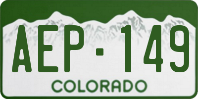 CO license plate AEP149