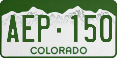 CO license plate AEP150