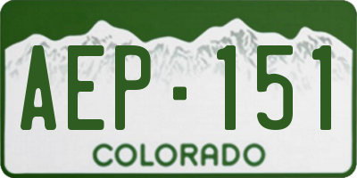 CO license plate AEP151