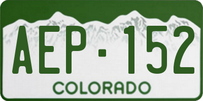 CO license plate AEP152