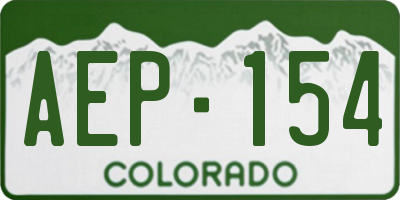 CO license plate AEP154