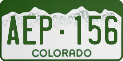 CO license plate AEP156
