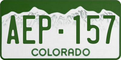 CO license plate AEP157