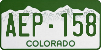 CO license plate AEP158