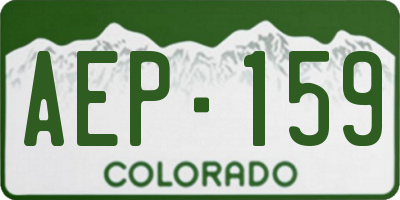 CO license plate AEP159
