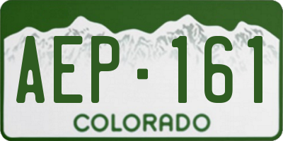 CO license plate AEP161