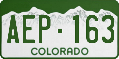 CO license plate AEP163