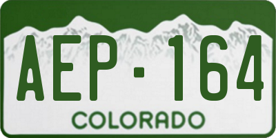 CO license plate AEP164