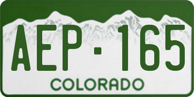 CO license plate AEP165