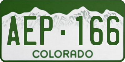 CO license plate AEP166