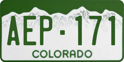 CO license plate AEP171