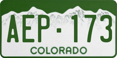CO license plate AEP173