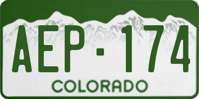 CO license plate AEP174