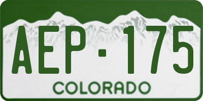 CO license plate AEP175